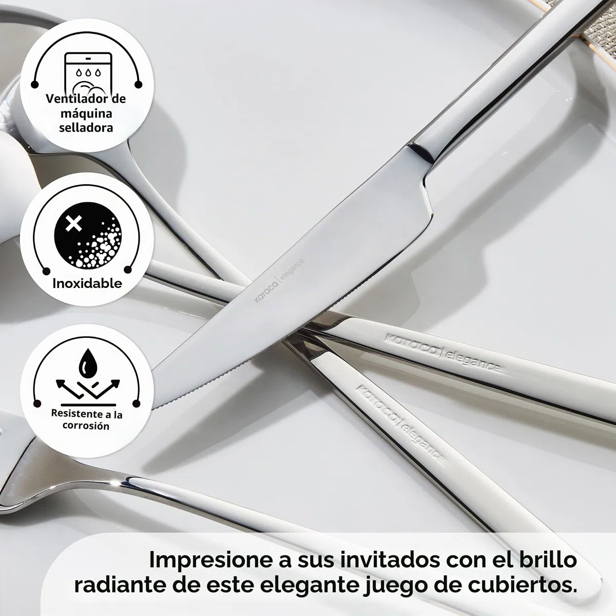 Karaca Boreas - Juego de cubiertos de acero inoxidable 18/10, 84 piezas, para 12 personas, modernos cuchillos, tenedores y cucharas, juego de cubertería inoxidable, apto para lavavajillas, para comida