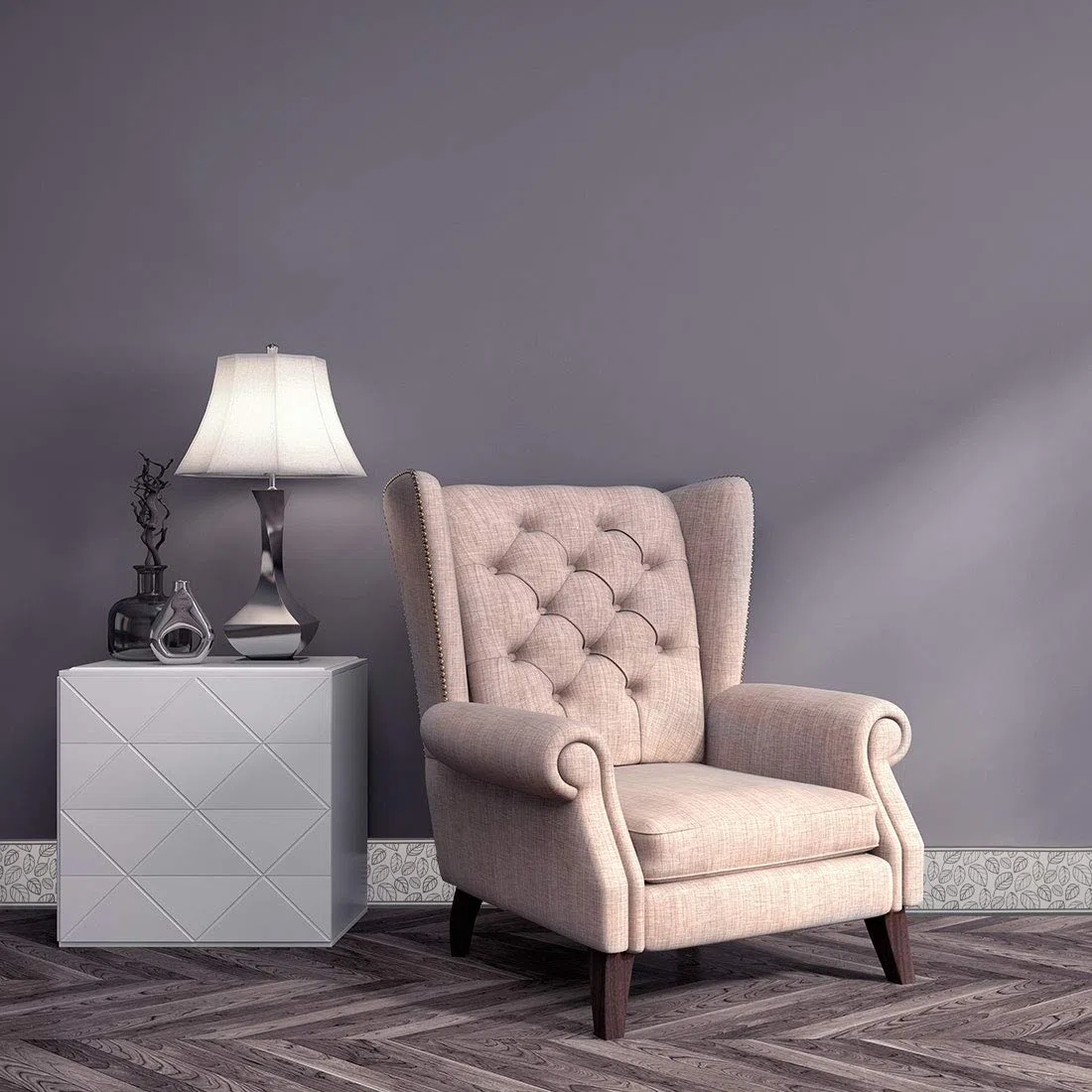 Sourcingmap,Cenefa de papel de pared autoadhesiva, revestimiento de PVC, bordes de suelo para cocina, baño, dormitorio, Gris Negro, Leaves Pattern