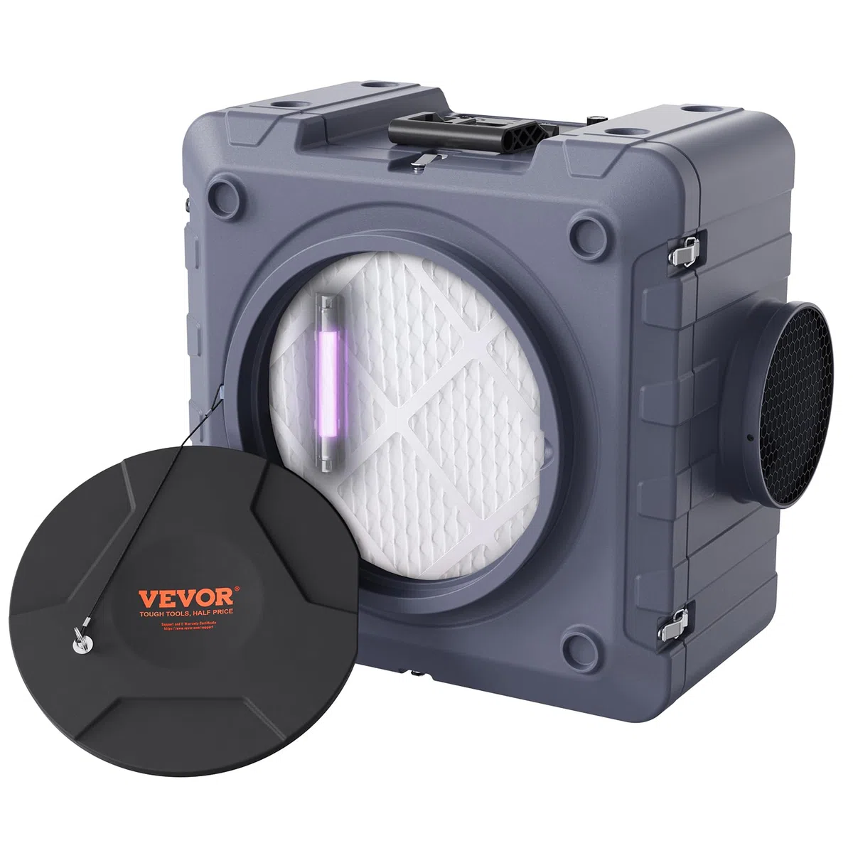 VEVOR Purificador de Aire con Filtración 3 Etapas Máquina de Aire Negativo Apilable de 800 CFM Filtro de Aire con MERV10 Carbón H13 HEPA Filtración de Aire para Uso Doméstico Industrial, Comercial