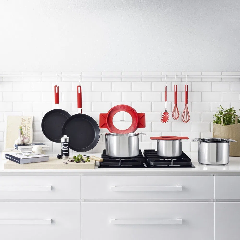 Eva Solo 256832 Olla, Acero Inoxidable, Compatible con cocinas de inducción, 3 litros, Diámetro 18 cm, Gravity, Rojo