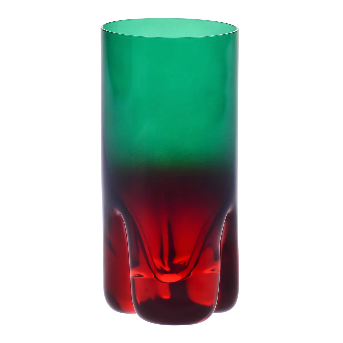 Krosno – Vasos para Bebidas, Agua y Zumos 300 ml – Set de 4 unidades en 4 colores diferentes – Colección Aurora – Cristal sin Plomo – Pintados a Mano