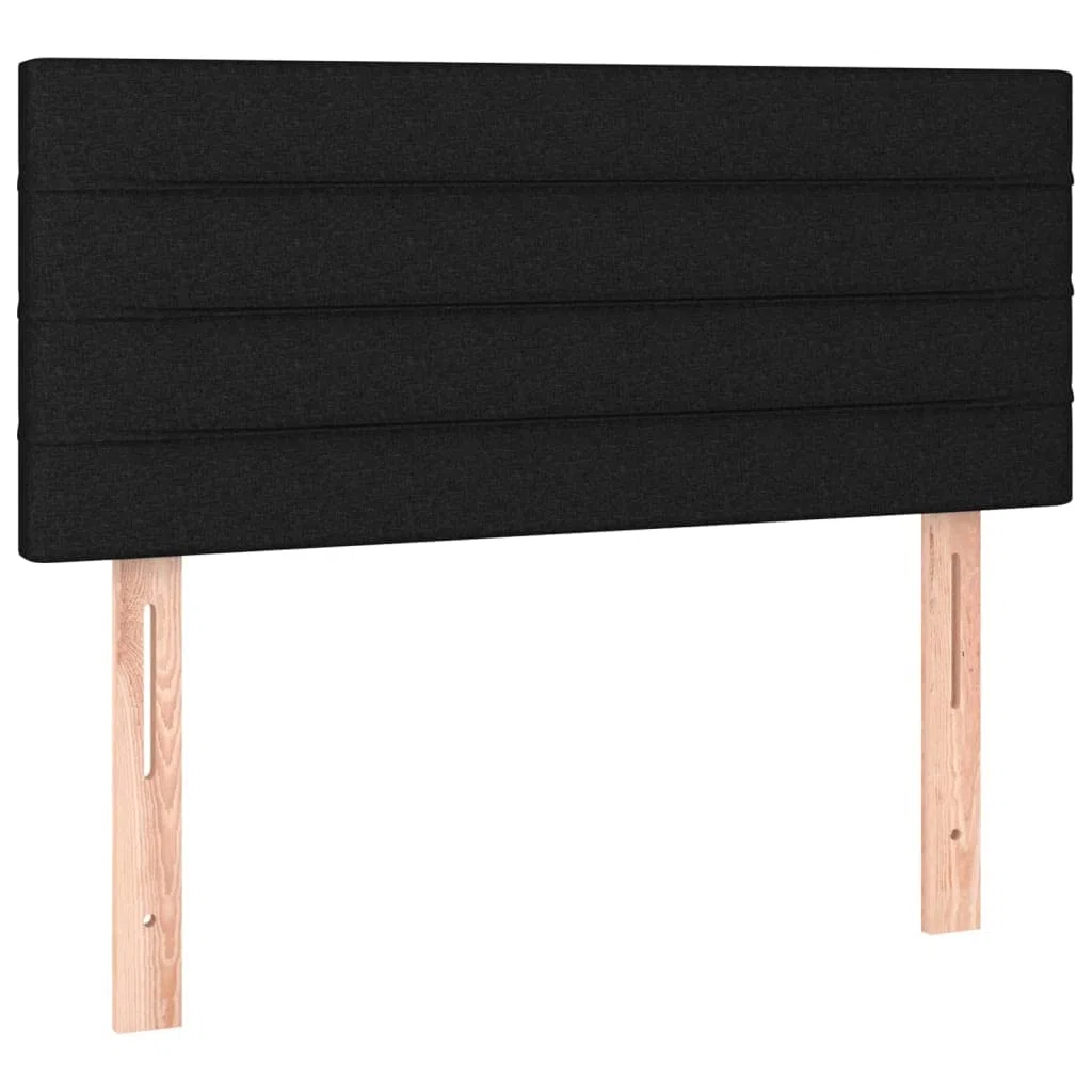 vidaXL Cabecero con Luces LED Cabecero de Cama Cabezal Tapizado para Cama Individual Mueble Dormitorio Interior Tela Negro 90x5x78/88 cm