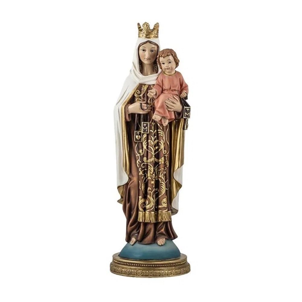 Virgen del Carmen Figura Religiosa 40 cm. patrona de los Marineros Imagen Resina peana