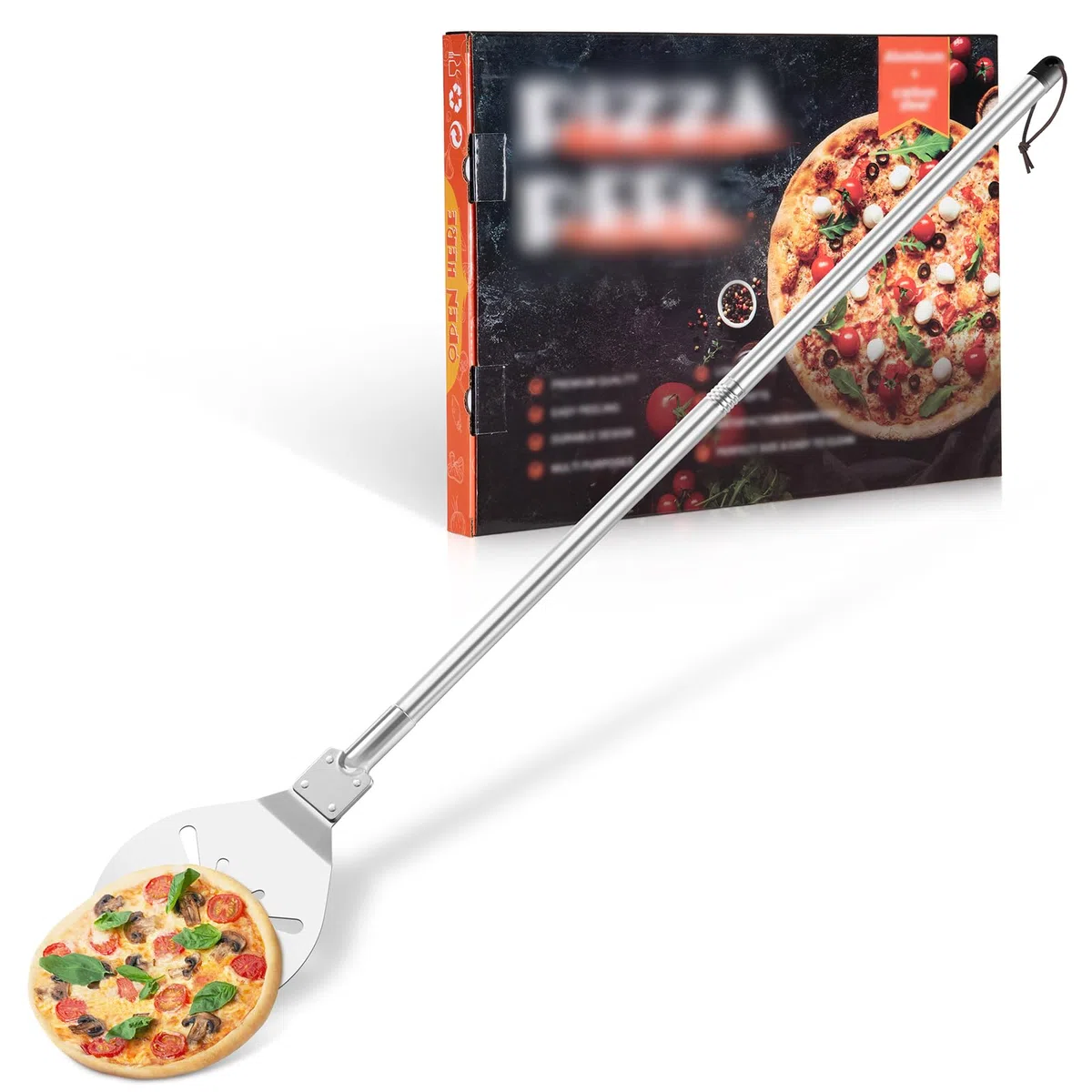 Homikit Pala redonda de acero inoxidable para pizza (1, 20,3 cm)