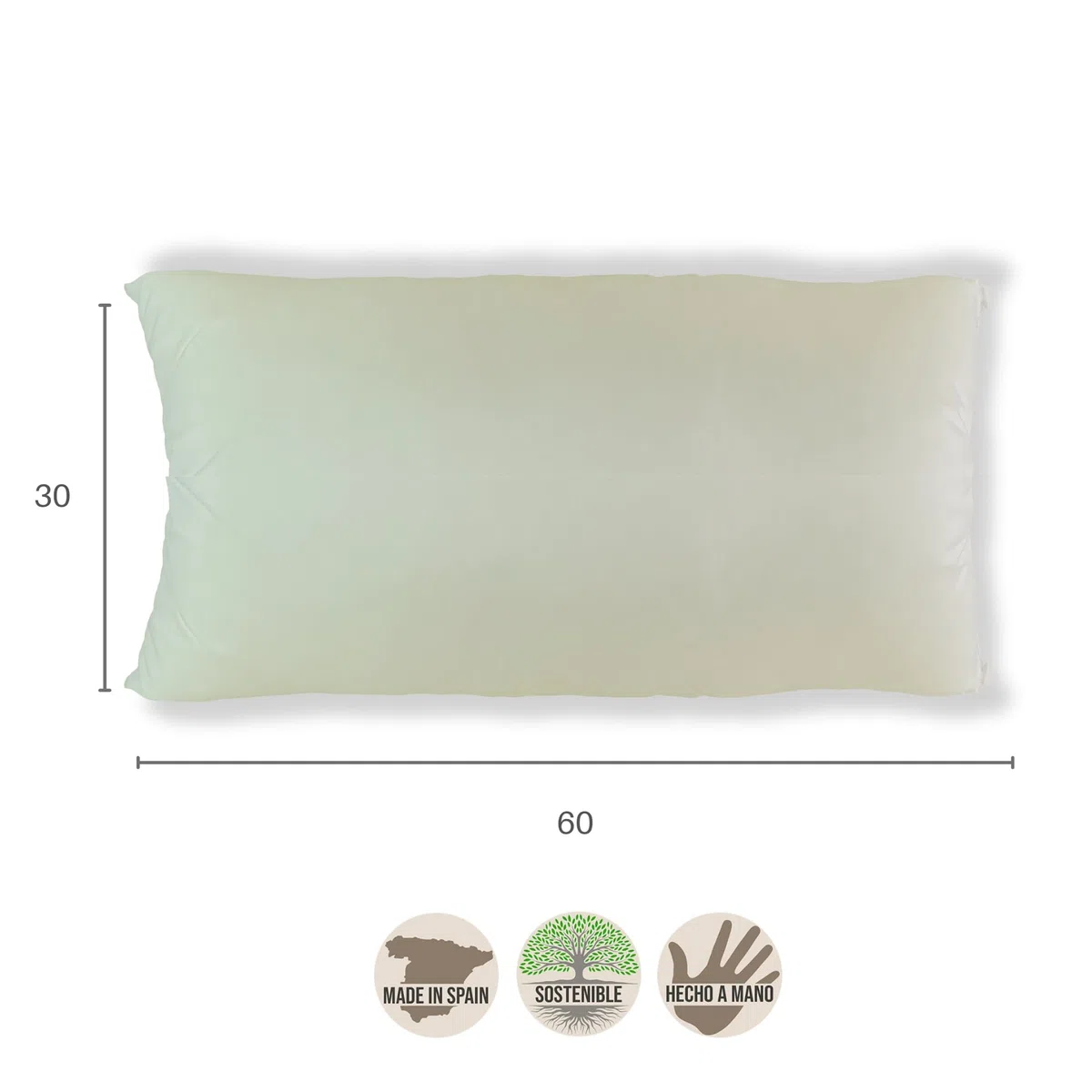 TAPIDECOR | Relleno de Cojín | Fibra Premium Efecto Pluma | para Cojines y Almohadas | para Sofá, Cama | Antialérgico | Mullido, Suave y Esponjoso | Alta Recuperación | 60 x 30 cm | 2 Unidades