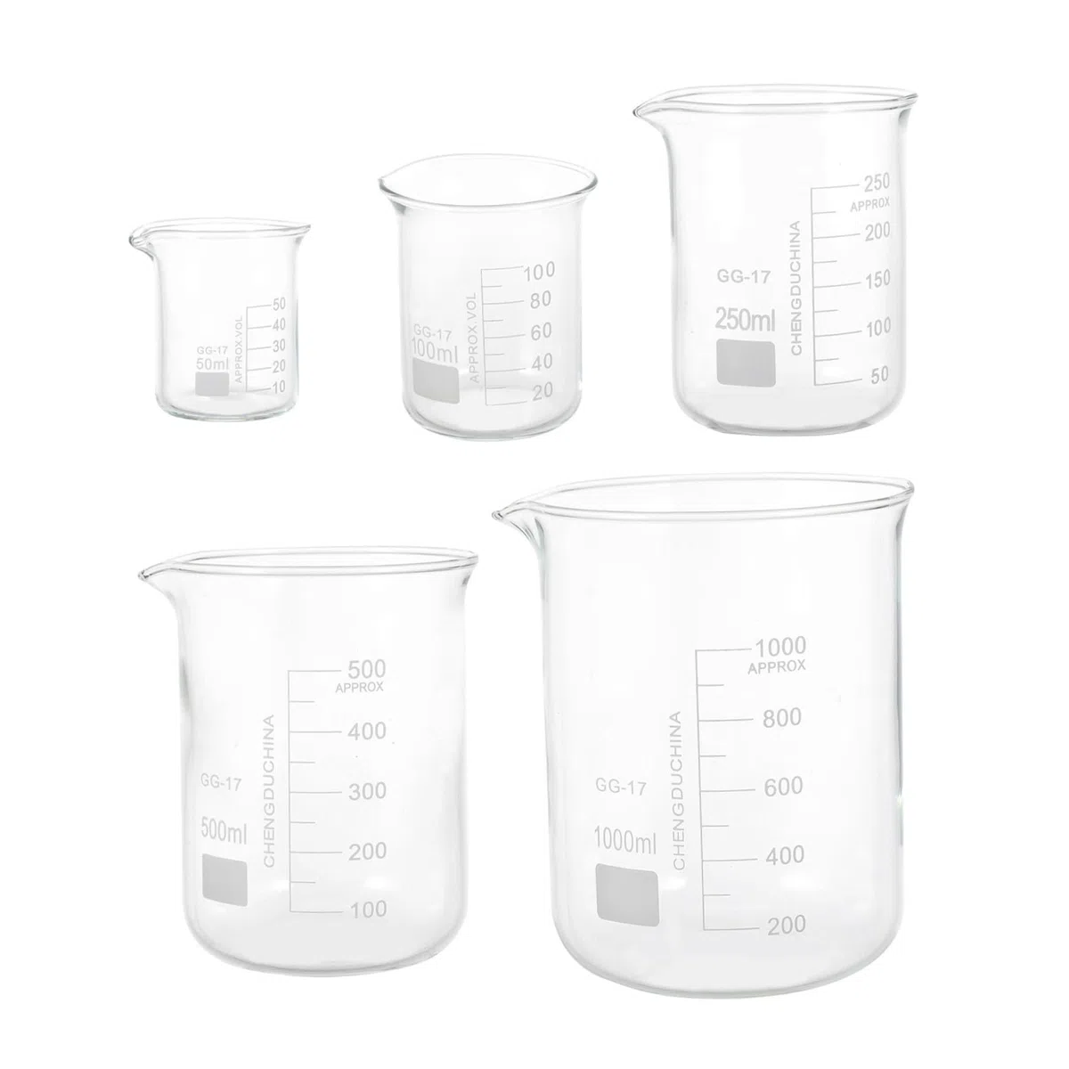 Mobestech Vasos Medidores De 5 Uds Con Escala Vaso De Vidrio Transparente Vasos Mezcladores De Resina Epoxi Vasos Medidores De Vidrio Para Líquidos Epoxi Transparente Vaso Medidor Ml Escala