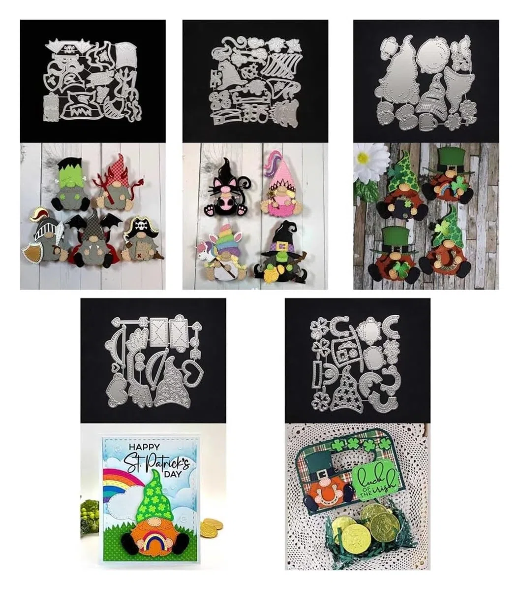 Kit de fabricación de moldes de bricolaje Gnomo de Navidad troqueles de corte de metal para álbumes de recortes, plantilla de troquelado de tarjetas en relieve DIY álbum de fotos plantilla decoración