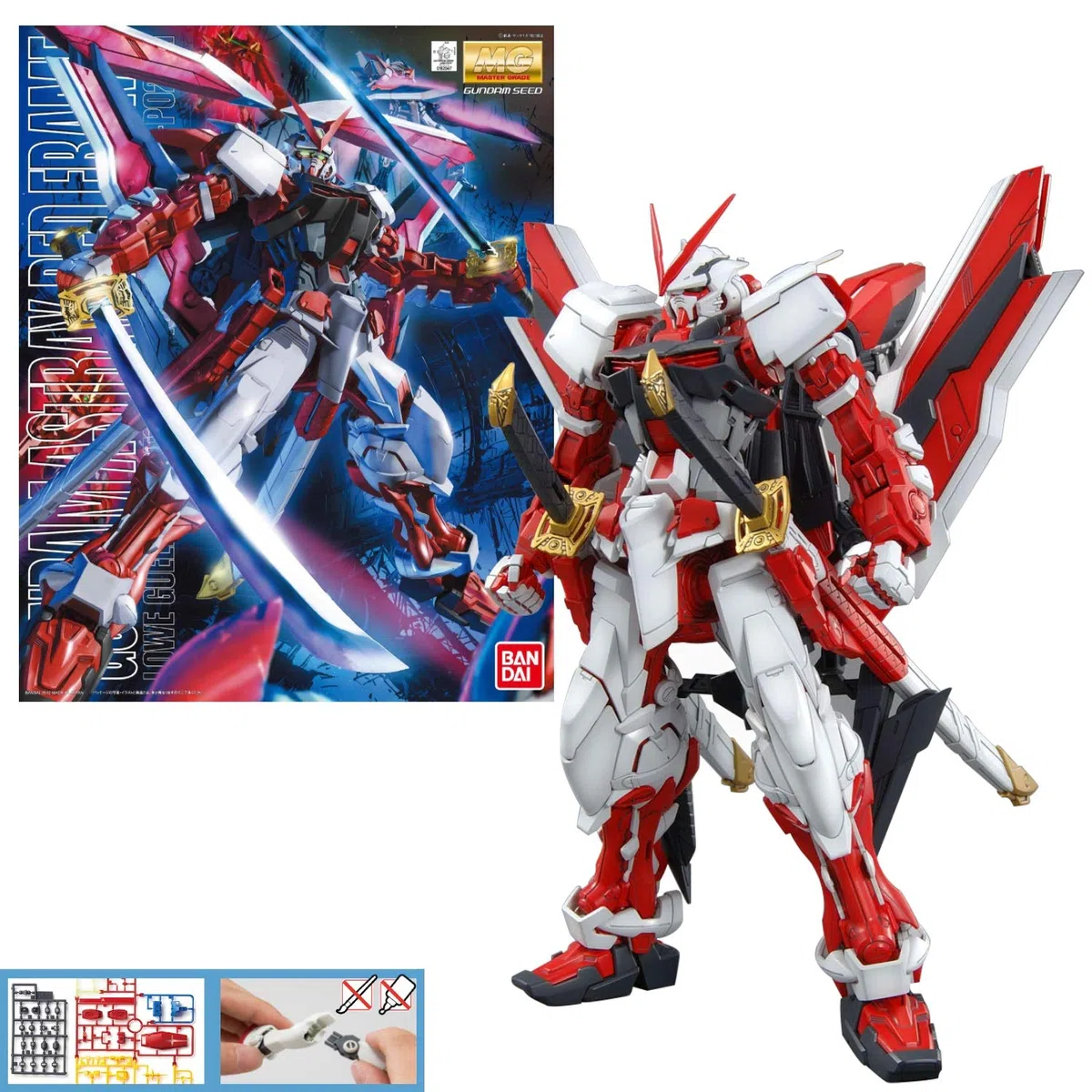 Bandai MBF-P02KAI Gundam Astray Red Frame Figura de Vinillo, 1:1000 Scale