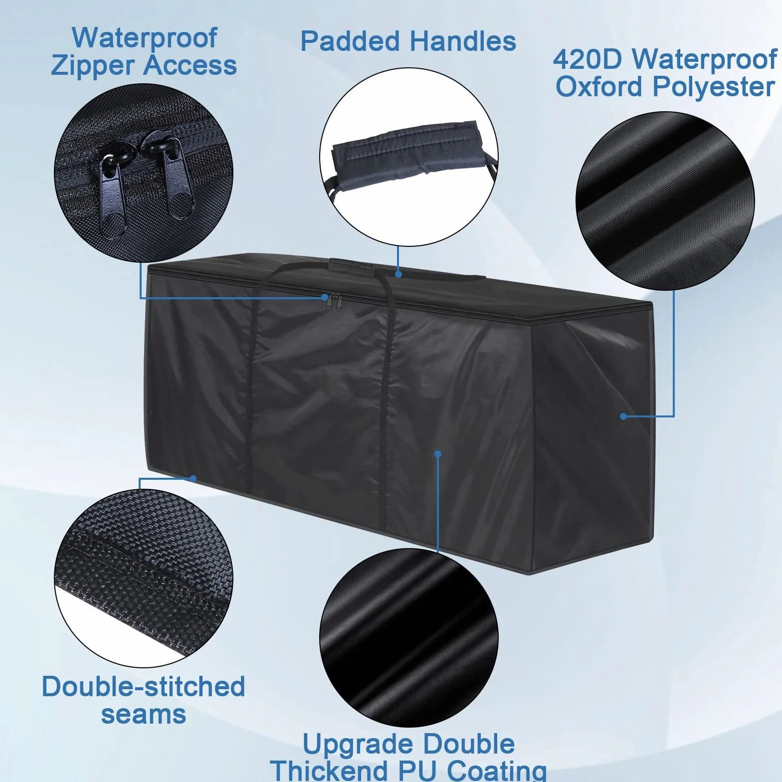 GARPROVM Gran bolsa de almacenamiento XXL, 670 L bolsa para árbol de navidad artificial, bolsa de embalaje, bolsa para mudanzas, tela Oxford resistente al polvo, 173 x 51 x 76 cm