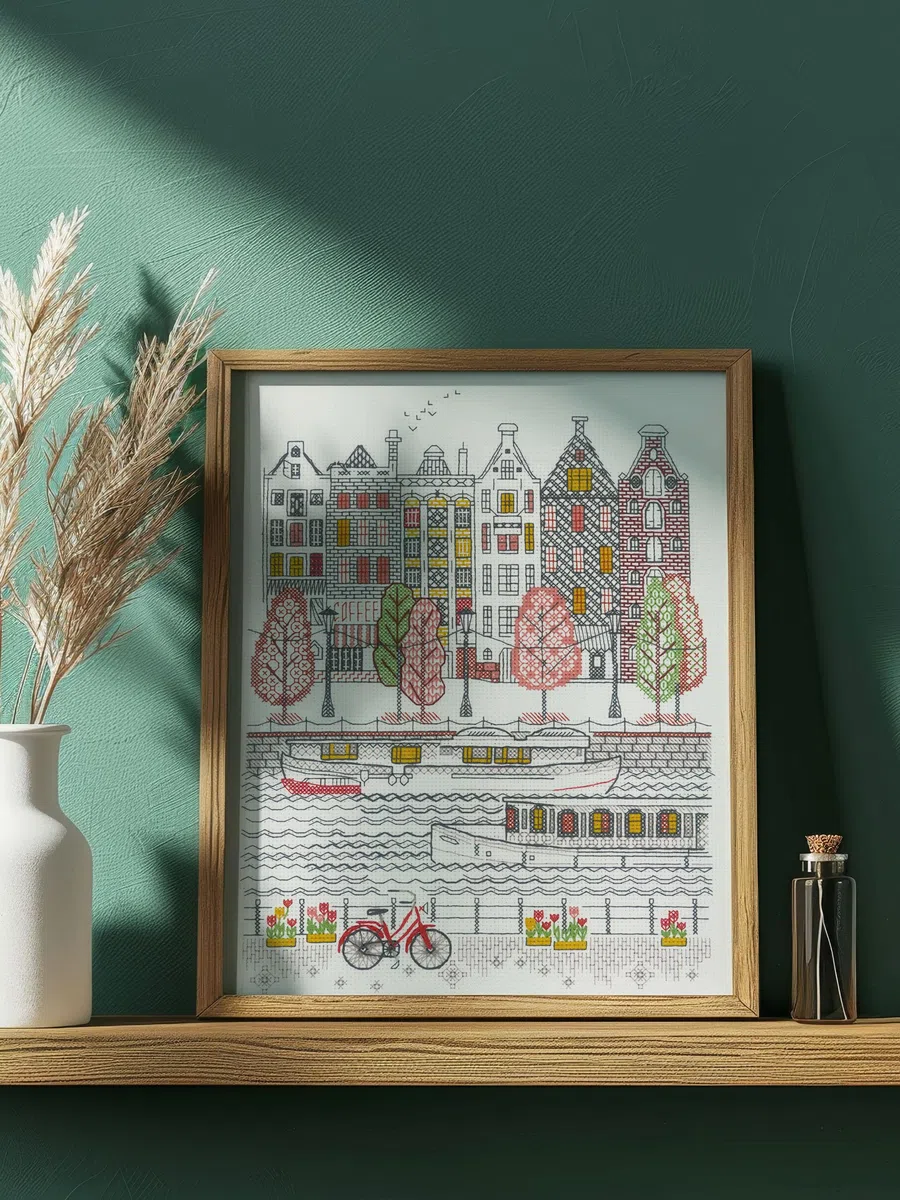 Riolis Counted Cross Stitch Kit 9.5"X11.75"-City On Water (14 Count)
