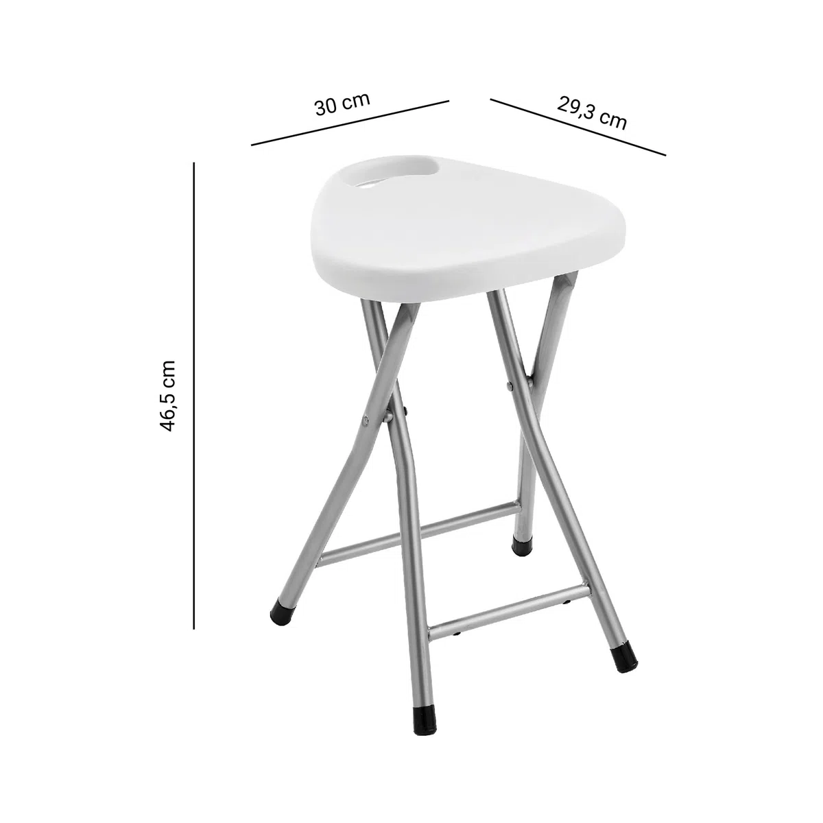 Gedy CO750200300 Taburete plegable, Blanco, 46,5x30x29,3 cm