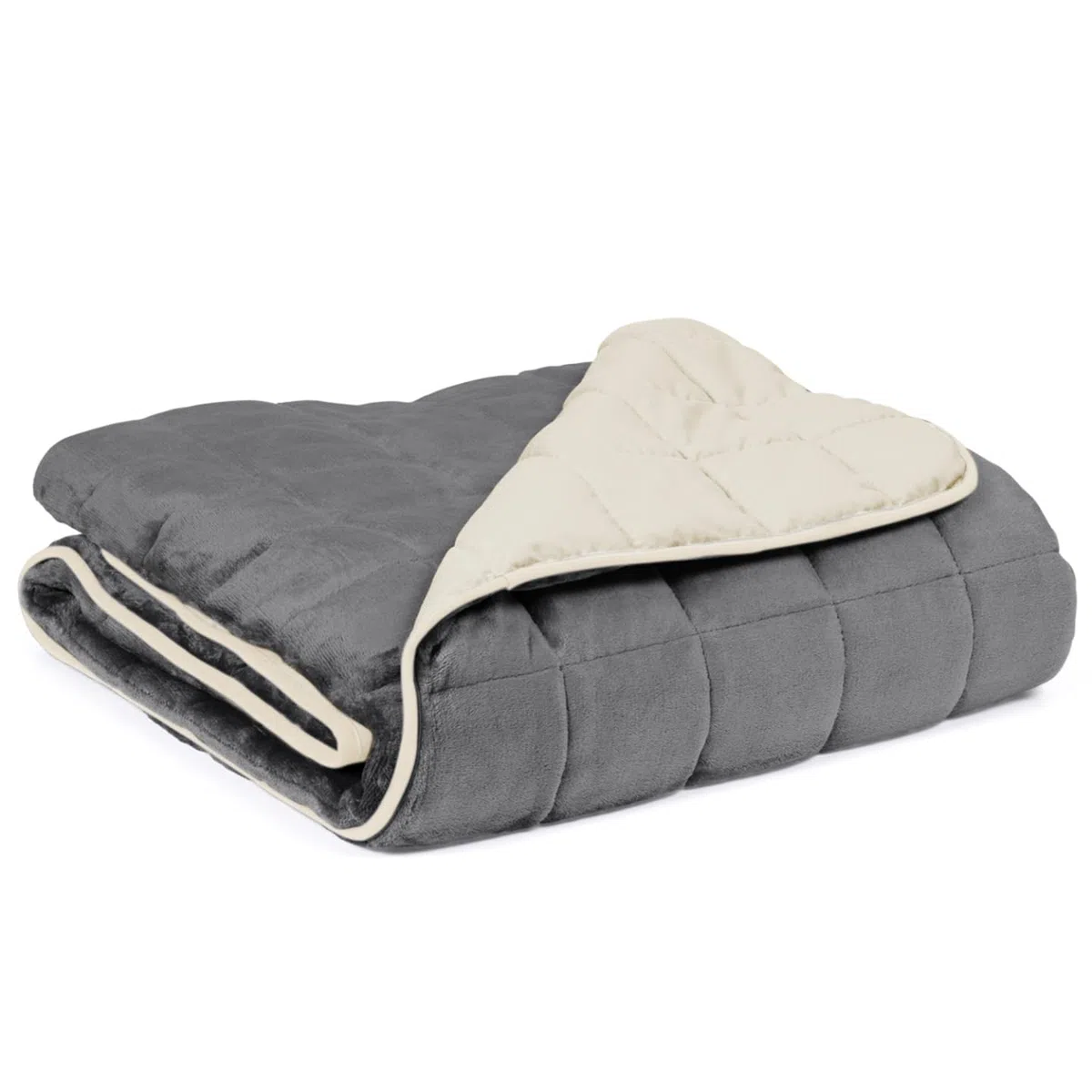 IDMarket Celeste - Manta pesada (150 x 200 cm, bicolor, gris y crema 7 kg)
