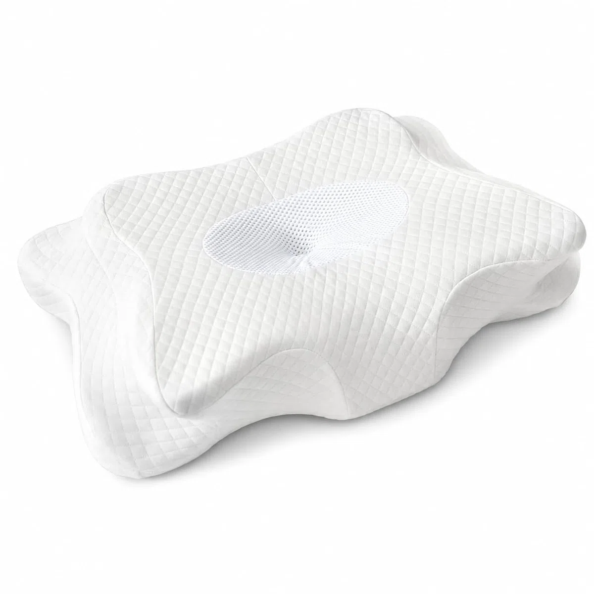 Almohada Cervical Viscoelástica Ergonómica 60x35 Firme Antironquidos Soporte Cuello y Hombros Lavable Transpirable Dormir Mejor Dolor Cervical Mariposa Oeko Tex Salud y Descanso