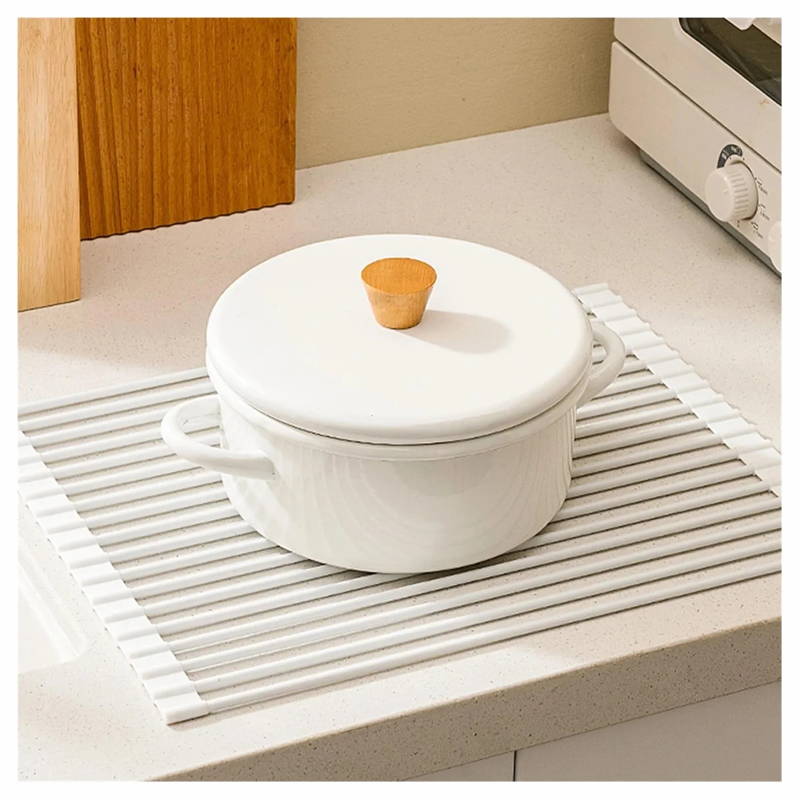 escurridor de platos plegable silicona Escurridor de platos plegable for cocina, rejilla secado enrollable silicona, escurridor fregadero que ahorra espacio, multiusos, herramientas(33*52cm)