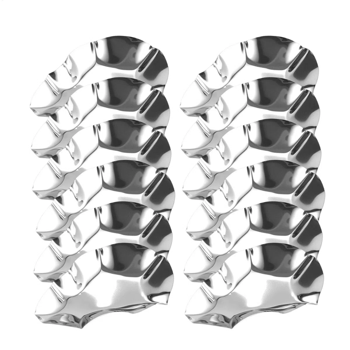Conchas de para cocinar, bandeja de de acero inoxidable a la parrilla, plato de metal apilable para cocina, juego de 12 bandejas para servir, hacer, almejas horneadas, vieiras,