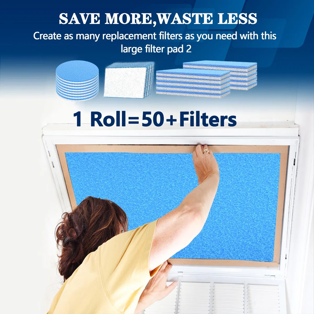 MERV - 8 filtros de ventilación de aire, 20 x 90 pulgadas, cortados para adaptarse al material del filtro de aire (más de 80 filtros), filtro electrostático de triple ventilación para suelo, techo