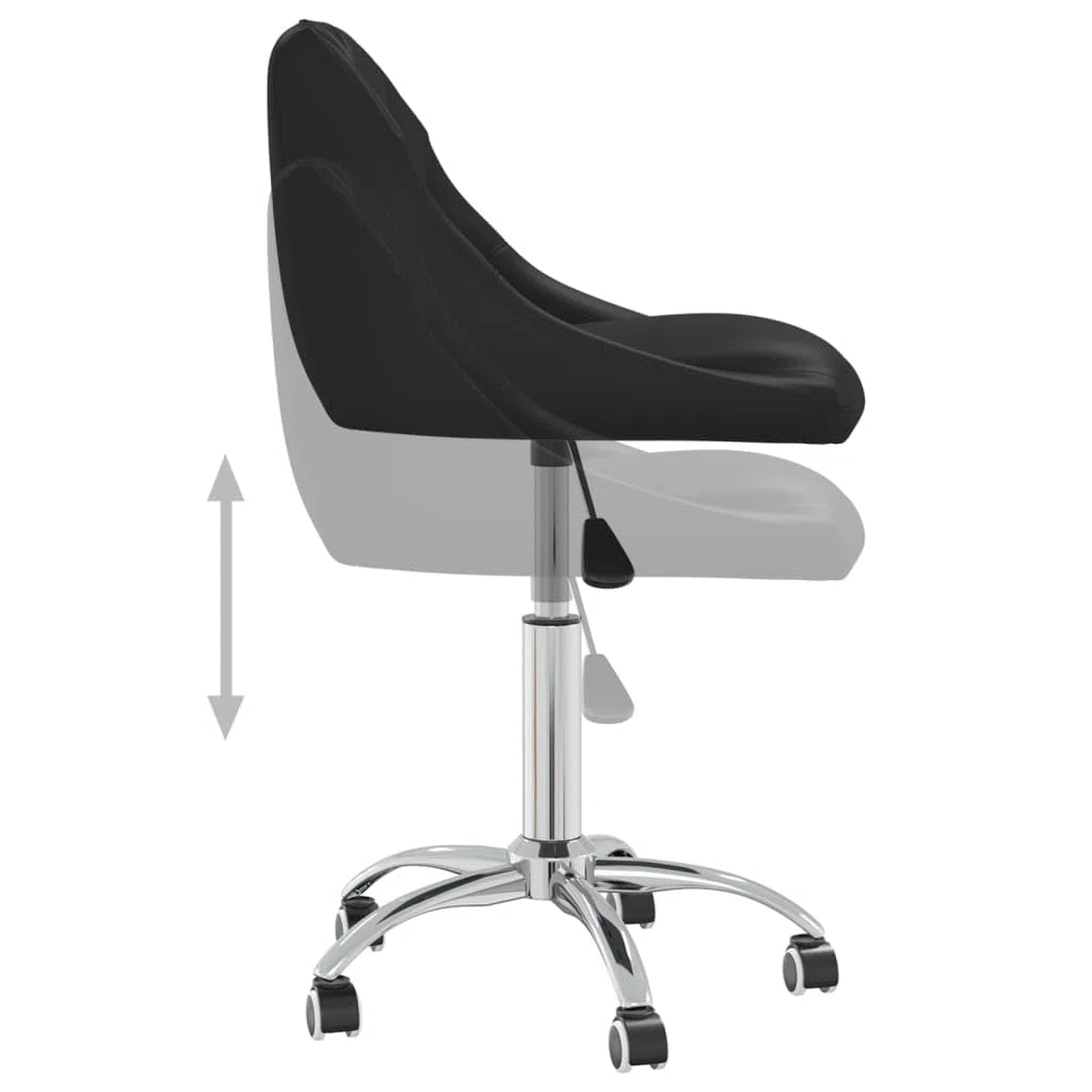 Sillas de comedor giratorias de 360 grados, 4 unidades, altura regulable, giratoria, color negro, piel sintética con ruedas