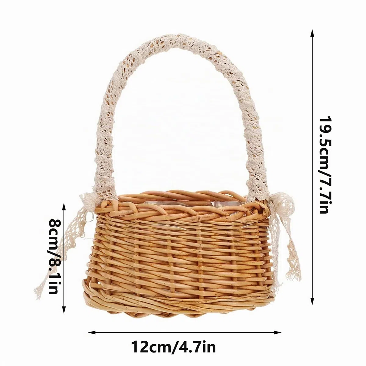 Cestas Infantiles De Flores De Boda Cesta De Mimbre y Ratan Canasta Artesanal Canasta De Frutas Cesta De Mimbre Tejida Para La Decoración De La Mesa De Boda Decoración De Estilo Rústico
