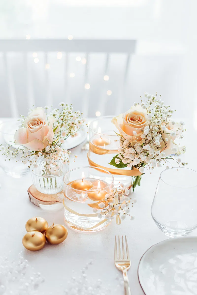 Partydeco - Velas flotantes, color dorado