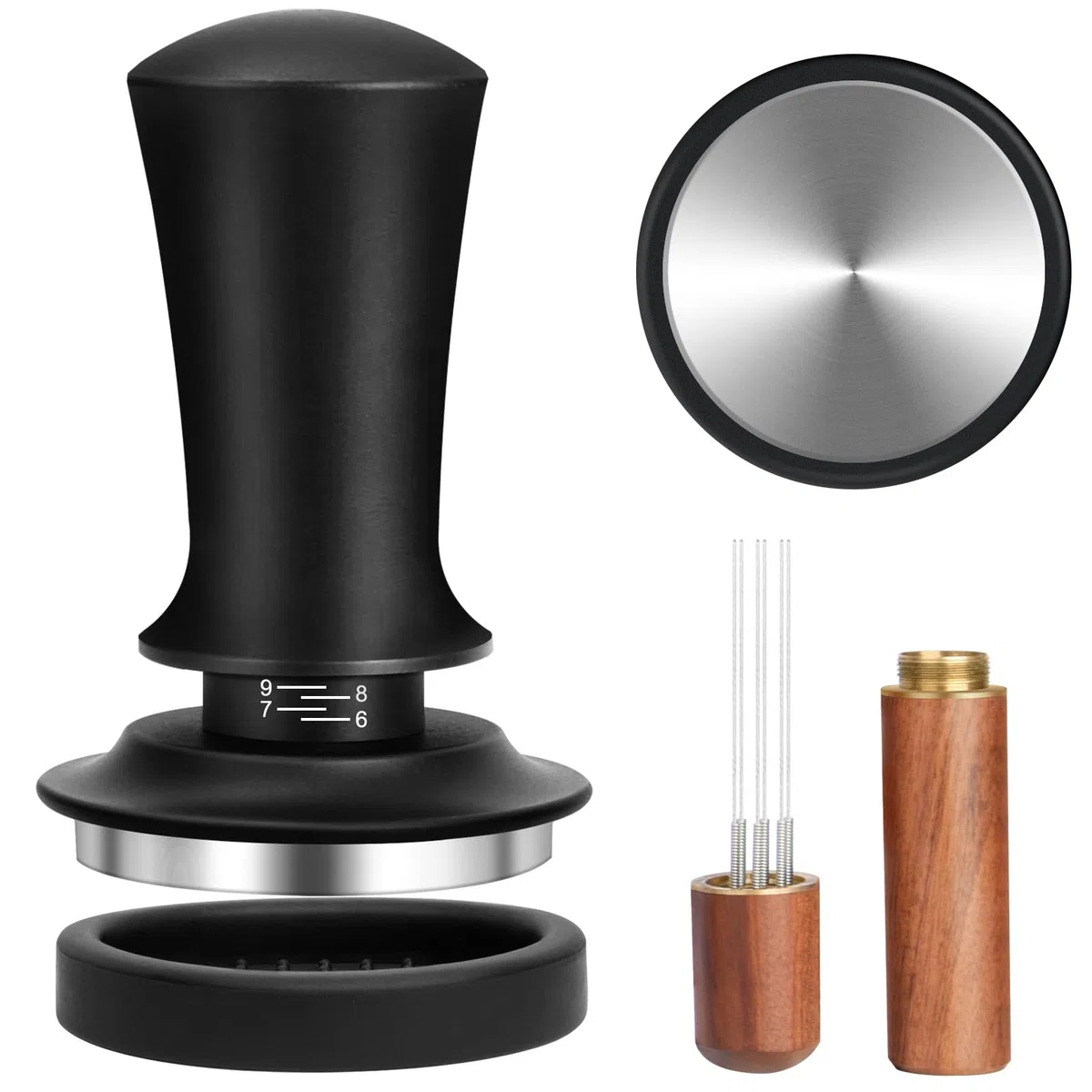 Kit Cafe Barista, Cafe Tamper 51mm, Distribuidor De Café Espresso, 304 Almohadillas De Café con Base De Acero Inoxidable para Hogares Y Oficinas, Adecuadas para Amantes del Café