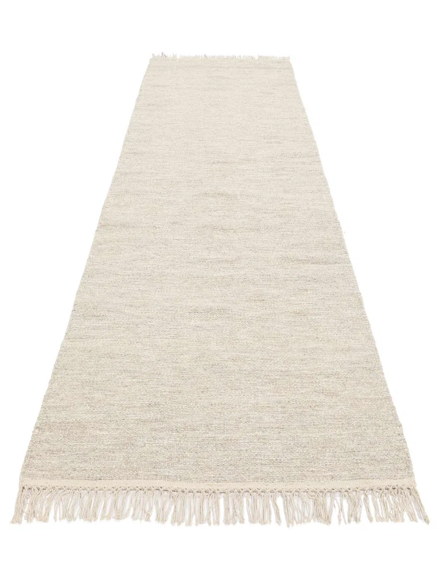 RugVista Melange Alfombra, 80 x 400 cm, Beige | Rectangular, Pelo corto, Limpieza en seco, Oeko-Tex 100, Sala de estar, Comedor, Dormitorio, Cocina, Pasillo