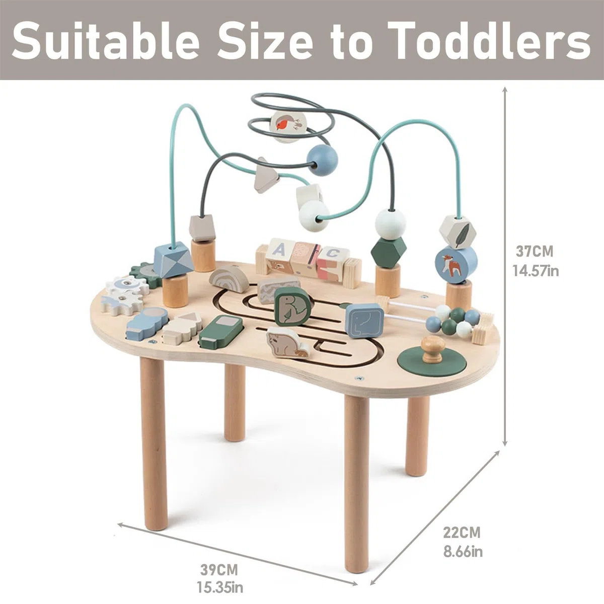Mesa Sensorial para Bebés,Mesa de Juego de Madera | Juego Educativo de Madera Regalo Interior Familia