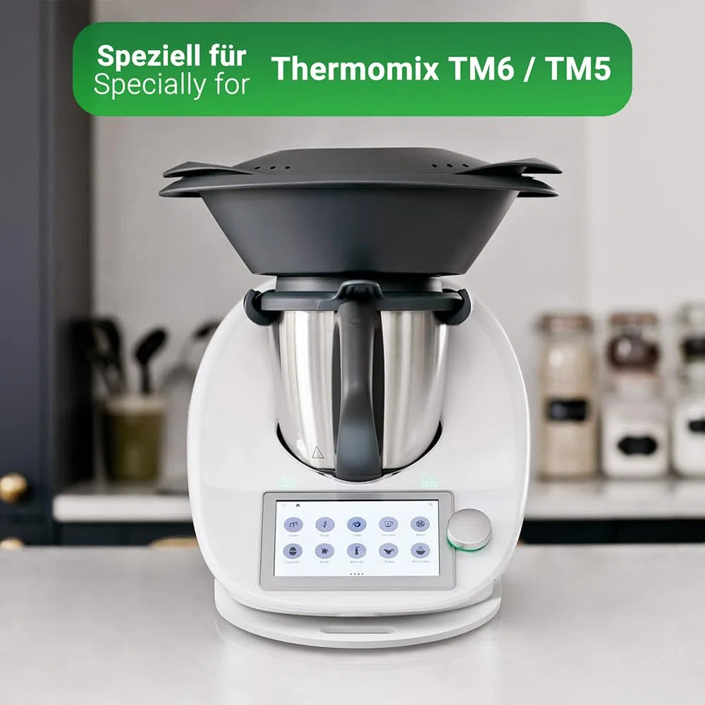 Siegvoll Tabla Deslizante para Thermomix TM6 TM5 en Acrílica, Estable y Fácil de Mover, Accesorio para Thermomix, Soporte para Bimby, Blanco