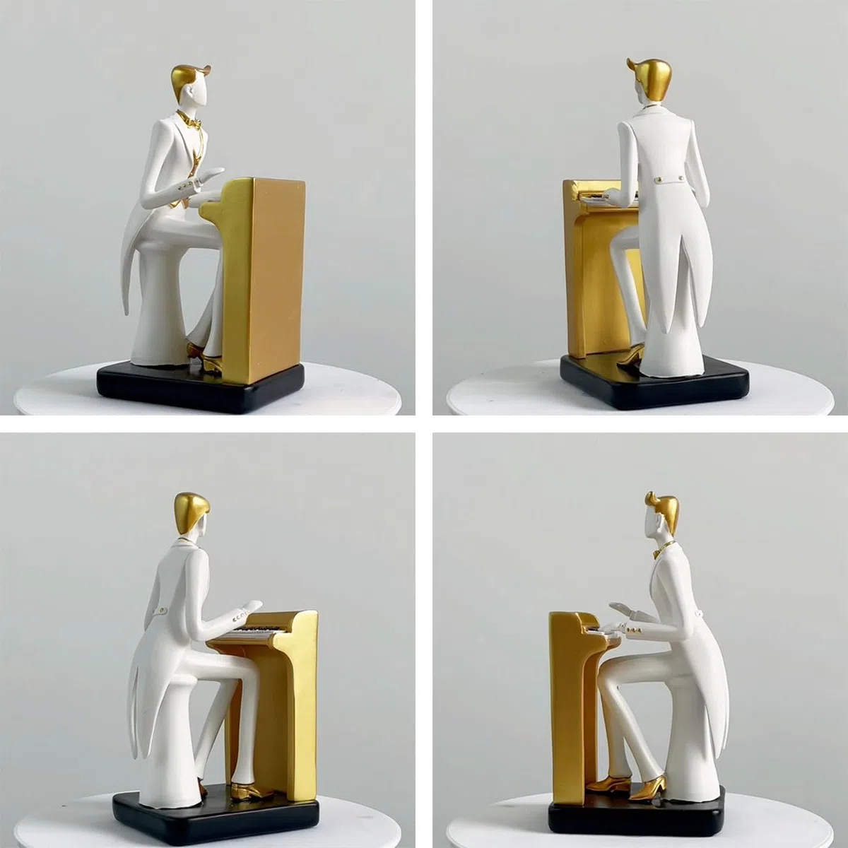 HAUCOZE Adorno Musical Estatua de Músico Escultura Piano Figura Modern Decoración Arte Hogar Regalo para Salón Comedor Oficina 22cm