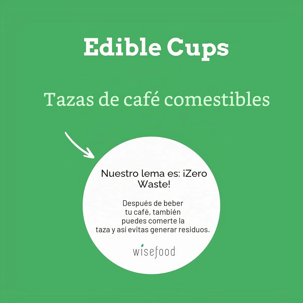 wisefood Vasos comestibles – 240 vasos comestibles Coffee To Go 220 ml – Vasos de café, postres, gofres – alternativa ideal a vasos de plástico, vasos de papel o vasos desechables