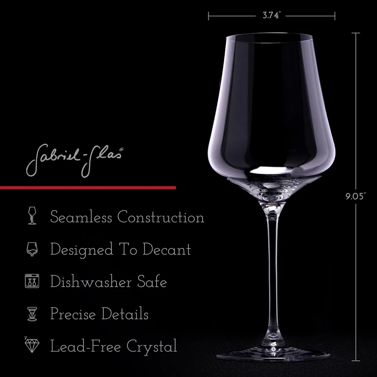 Gabriel-Glas StandArt - Copas de vino de cristal, juego de 4 con cajas de regalo, copa de vino universal de alta calidad para vino tinto y blanco, aptas para lavavajillas, sin plomo, 16 onzas