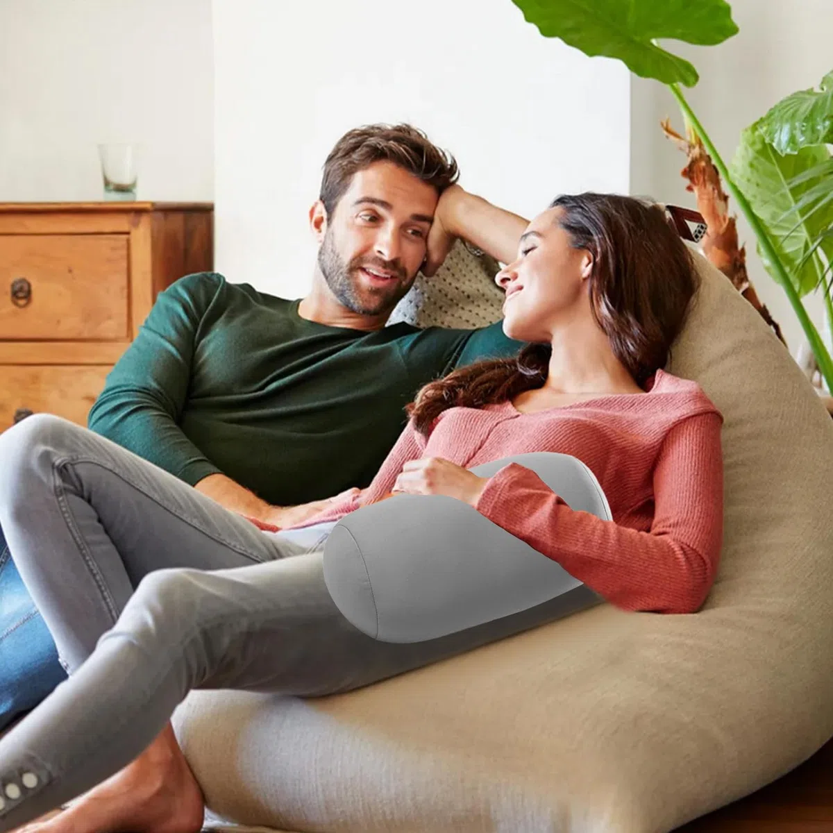 Genérico Almohada De Microperlas - Almohada Cilíndrica Tipo Puf - Cojín Cervical,Se Puede Utilizar como Soporte para El Cuello,Cojines para Dormir,para Viajes, Hogar, Oficina O Uso En Automóvil