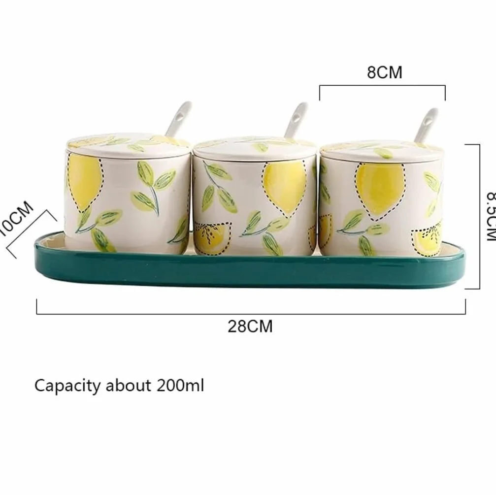 CMBSSTFC Tarros de condimentos, Recipiente de Sal para Cocina, Juego de azucarero de cerámica, Tarro de Especias de Cocina, Recipiente de azúcar, Sal, Especias, condimentos, tarros de Especias