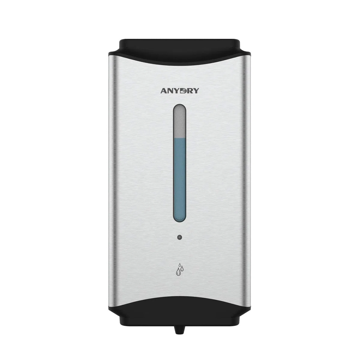 anydry AD1206 Kommerzielle Wandhalterung Automatischer Flüssigseifenspender Edelstahl-Finish 1100ml Großes Fassungsvermögen (Gebürsteter Edelstahl)