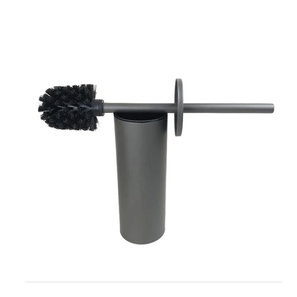 Juego de cepillo de inodoro de pie para el suelo, soporte de aleación de aluminio, herramientas de limpieza de baño, accesorios de baño para un fácil mantenimiento