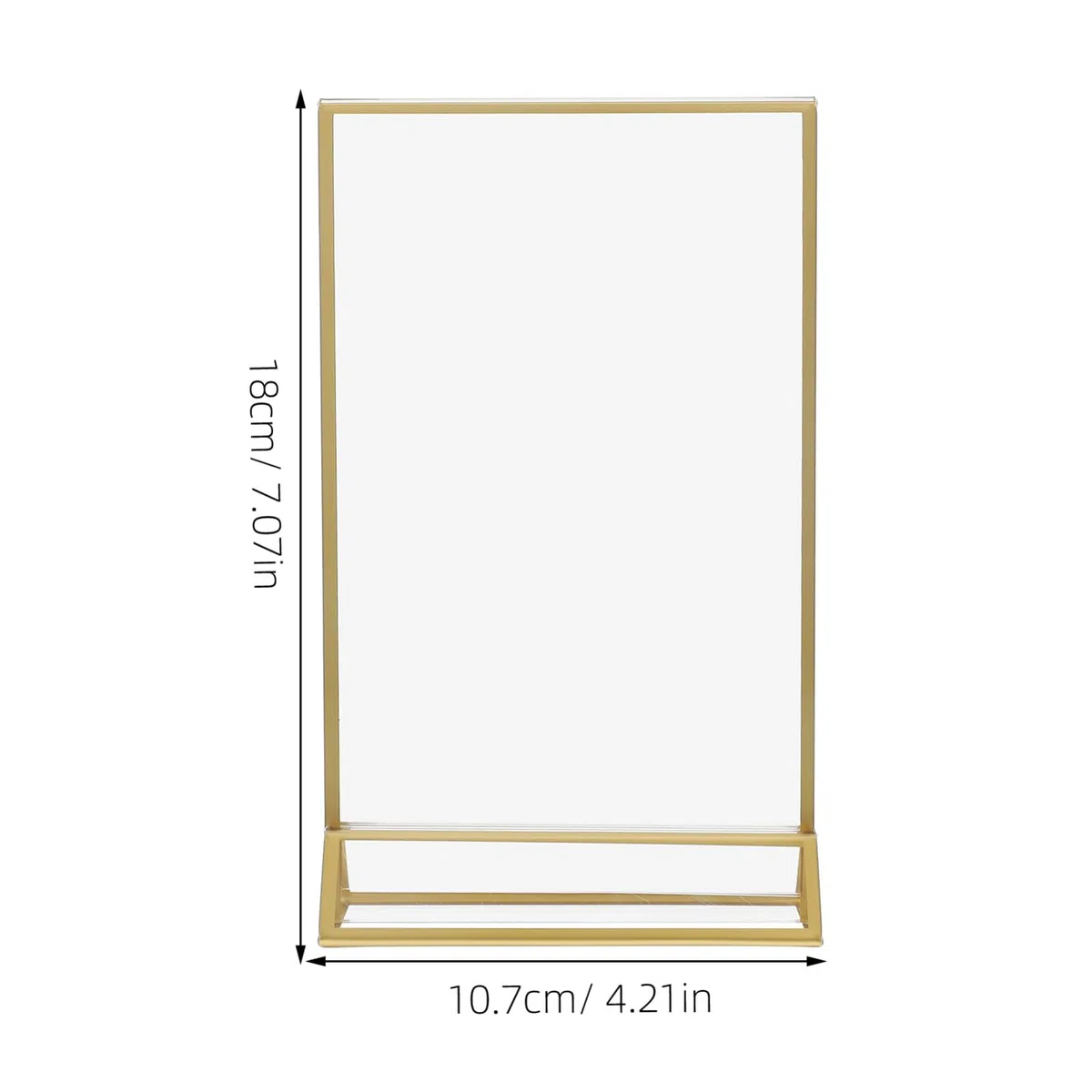 Porta Menú Acrílico Dorado de Doble Cara 6 Piezas para Mesa | Expositor de Carteles, para Centros Comerciales y Supermercados, Fácil de Llevar y Guardar