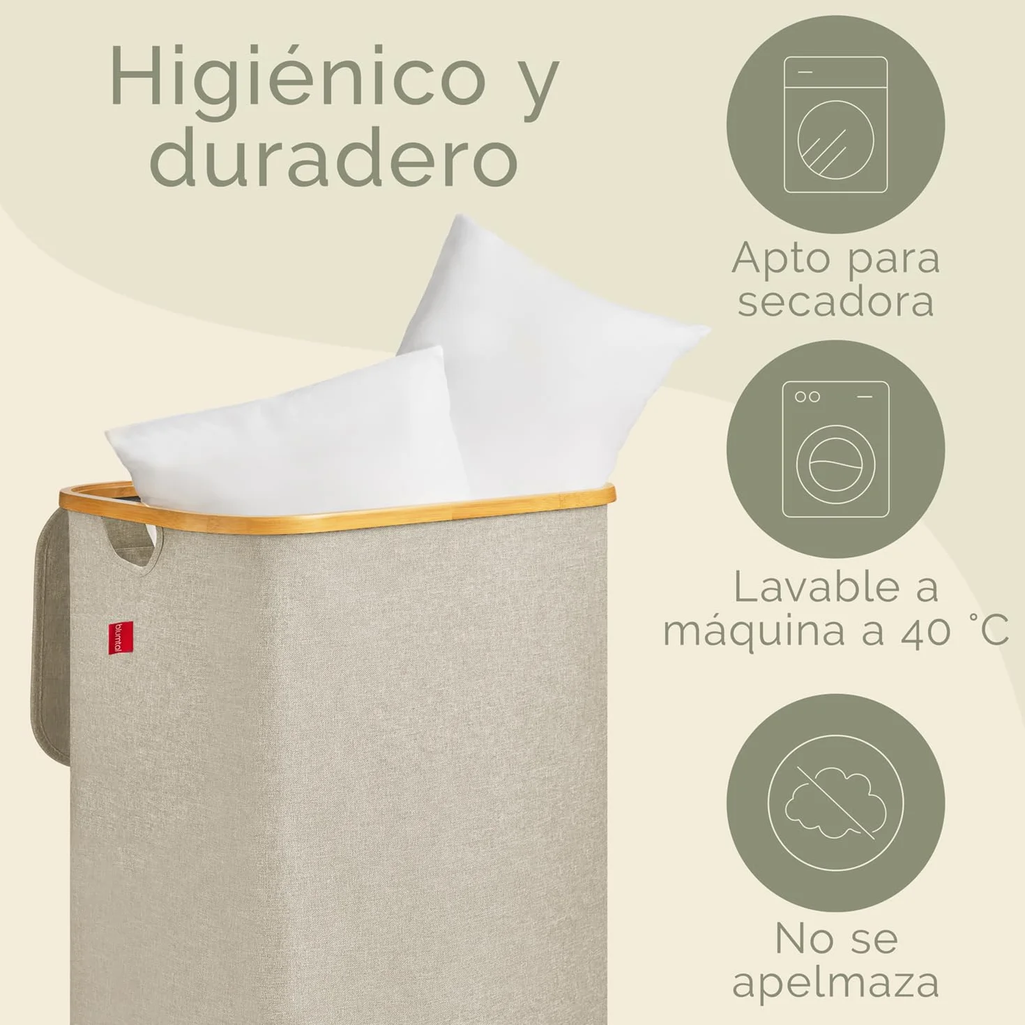 Blumtal Relleno cojin 40x40 cm - Relleno para Cojines 40x40 cm Certificado Oeko-Tex - Relleno de Cojines 40x40 de poliéster - Relleno Cojines 40x40 Lavable - Relleno cojin 40 x 40 - Relleno Almohada
