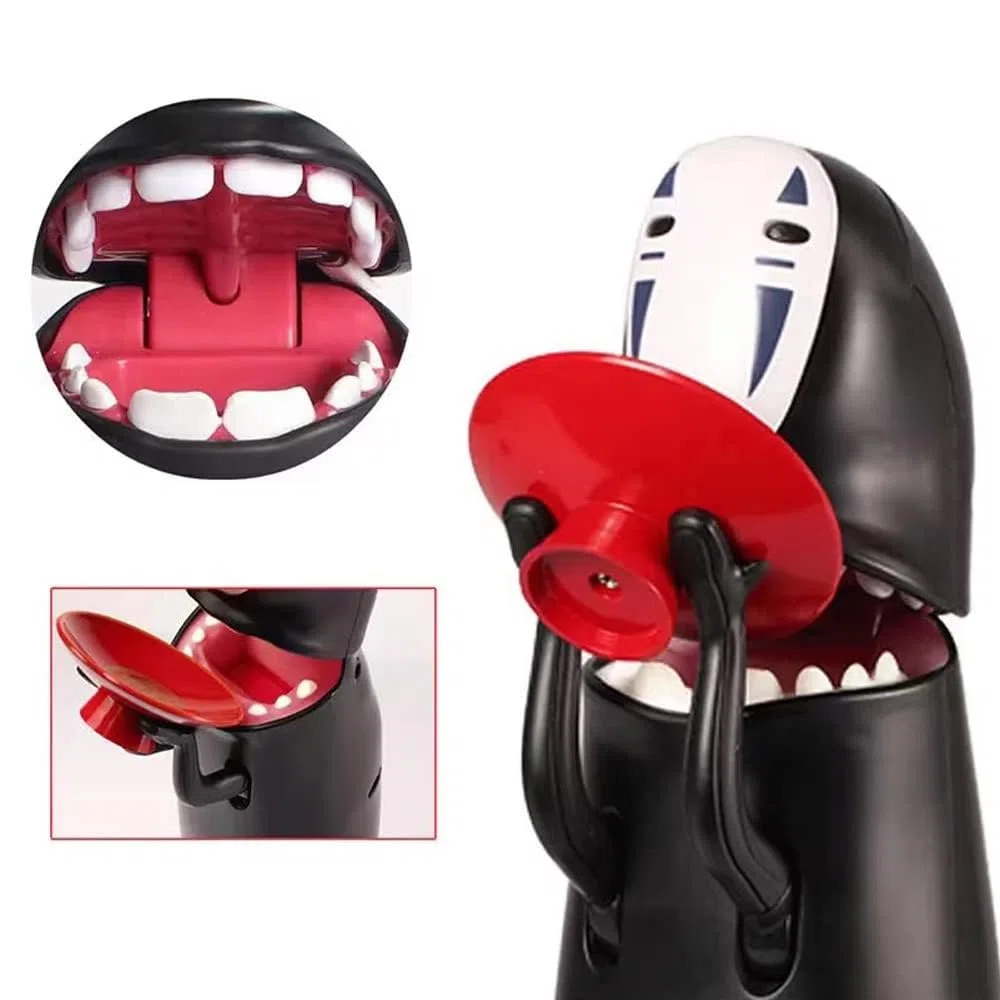 DUTTY Hucha Masculina sin Rostro de Dibujos Animados exquisitamente elaborada, con Efectos de Sonido, Movimiento Flexible y deglución automática de Monedas.