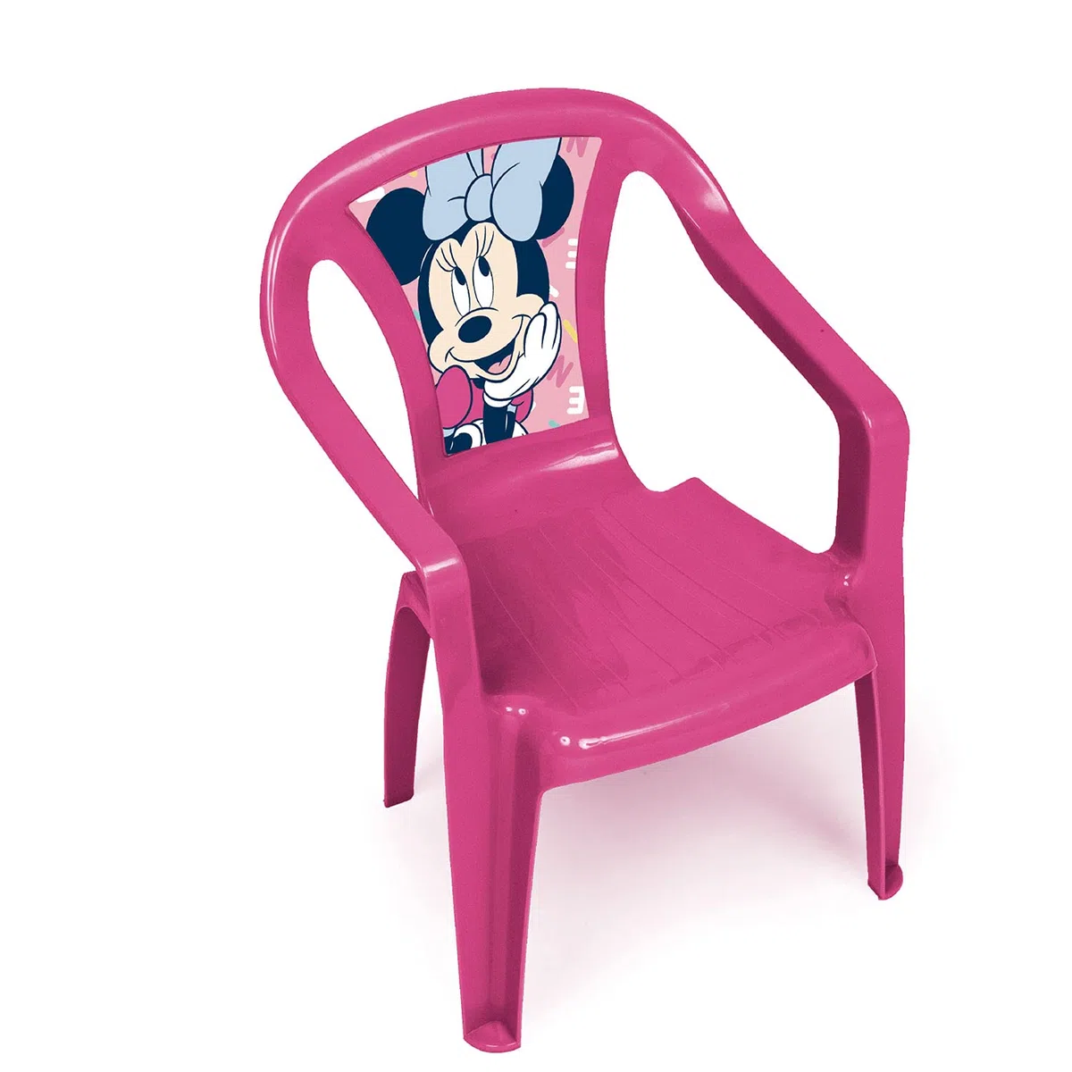 ARDITEX Silla de Plástico Infantil Minnie Mouse, Silla Exterior Jardín, Rosa
