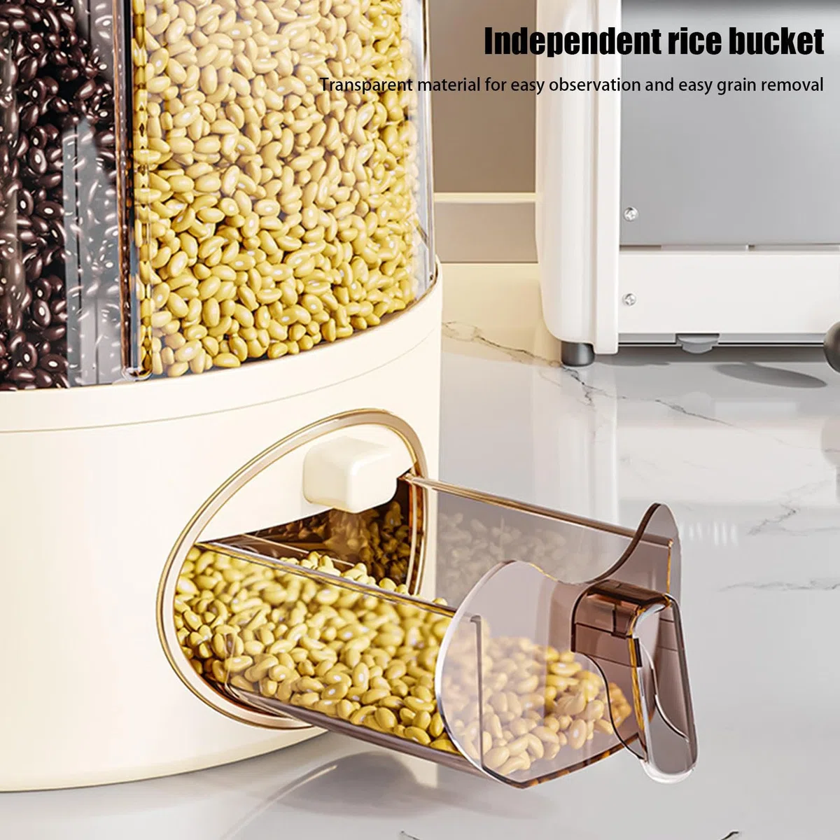 Cubo de arroz genérico para arroz - 6 ejercicios para alimentos secos | Contenedor de cocina con un | Organizador de cereales, legumbres, pasta, arroz y alimentos secos para doméstico