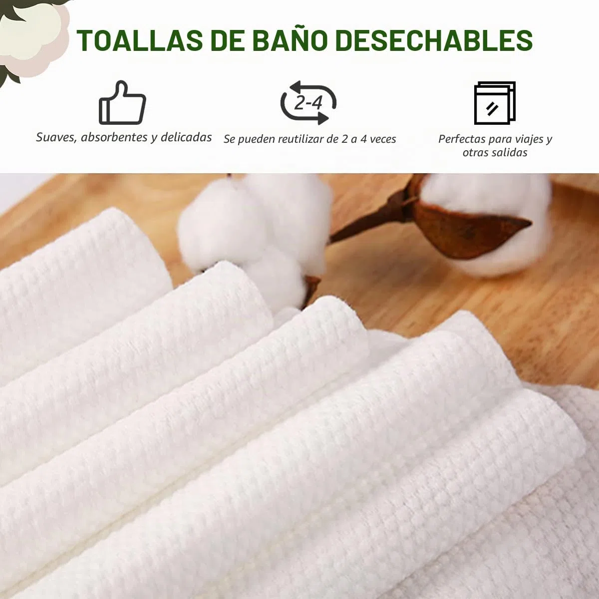 Toalla de Baño Desechable 10pcs, Toallas de Ducha Desechables de Portátil, Toalla Engrosada Desechable para Viajes Hoteles Campings Salones de Belleza SPA (70 x 140 cm)