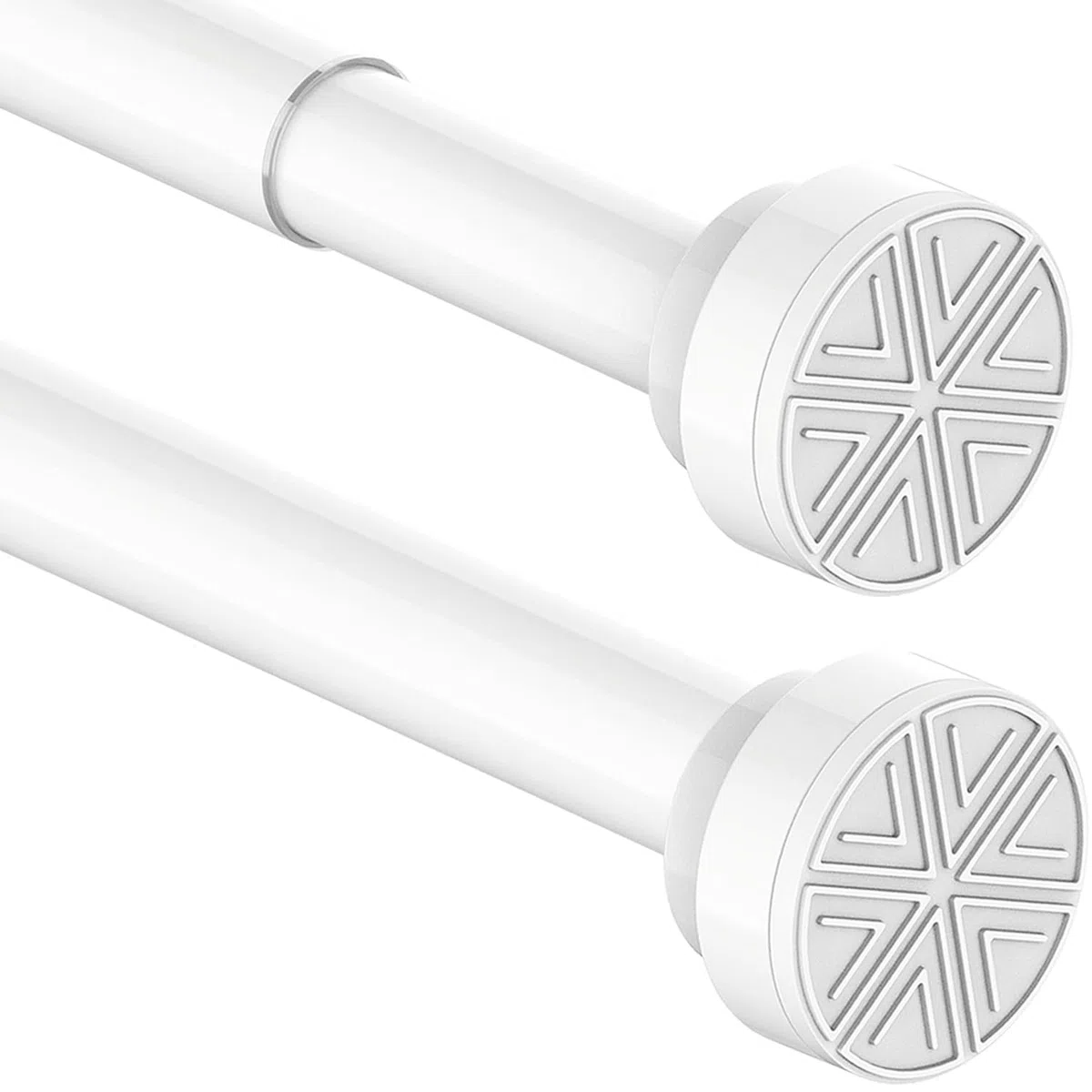 Barra cortina ducha barra extensible palo cortina para baño dormitorio armario Blanco 85-195CM Φ25mm