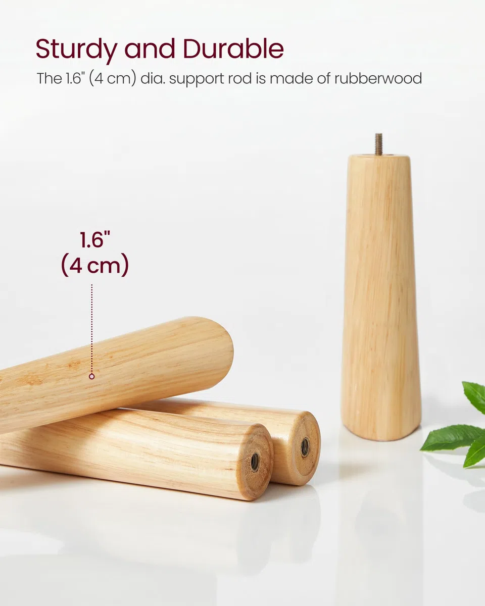 VASAGLE Perchero de pie con 8 Ganchos, Perchero de Madera para Ropa, Sombreros, Bolsos, Paraguas, Madera de Caucho Maciza, Nogal Oscuro URCR01WN