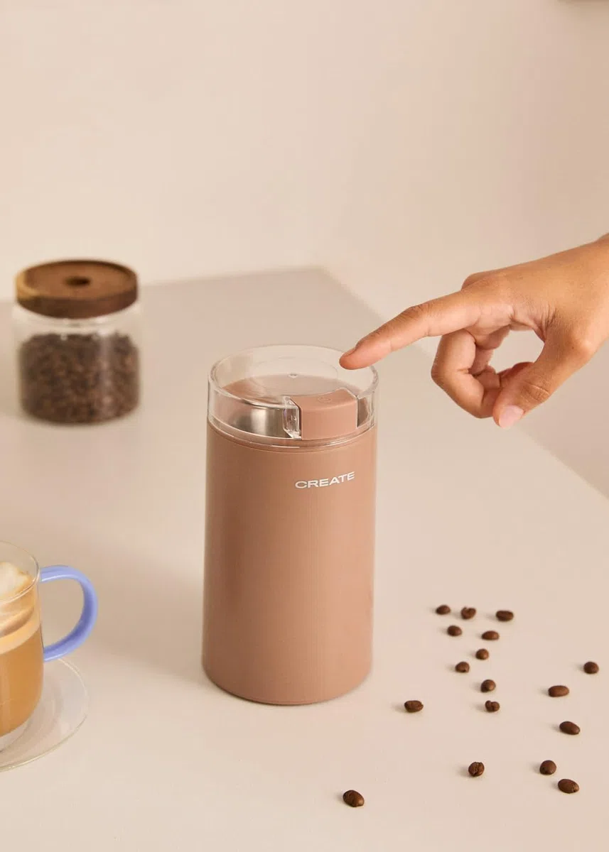 CREATE/COFFEE GRINDER STUDIO/Molinillo de café y alimentos de acero inoxidable moca/Capacidad 50g, compacto, fácil de usar, 180W