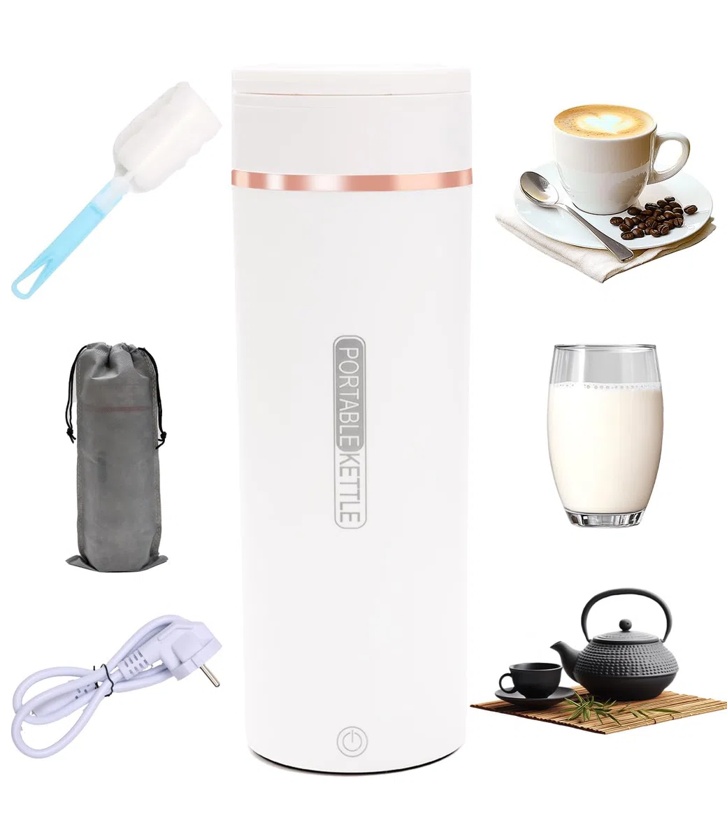 Pequeño hervidor de agua portátil, 500ML 6-Temperaturas Hervidor de Agua Eléctrico, Mini Hervidor Eléctrico, Con Pinceles y bolsas, Materiales Inoxidables, Apagado Automático, para Hacer Leche Café Té
