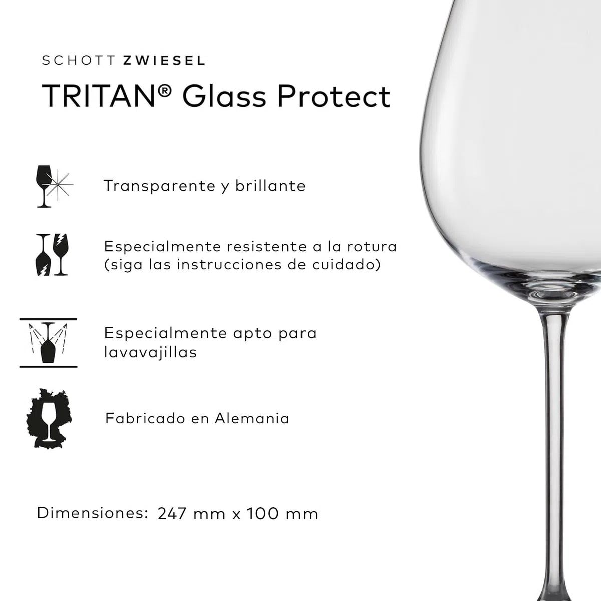 SCHOTT ZWIESEL copas de vino Vinos (juego de 4), elegantes copas de vino para vino tinto y blanco, copas de cristal Tritan aptas para lavavajillas, fabricadas en Alemania (art. nº. 130011)