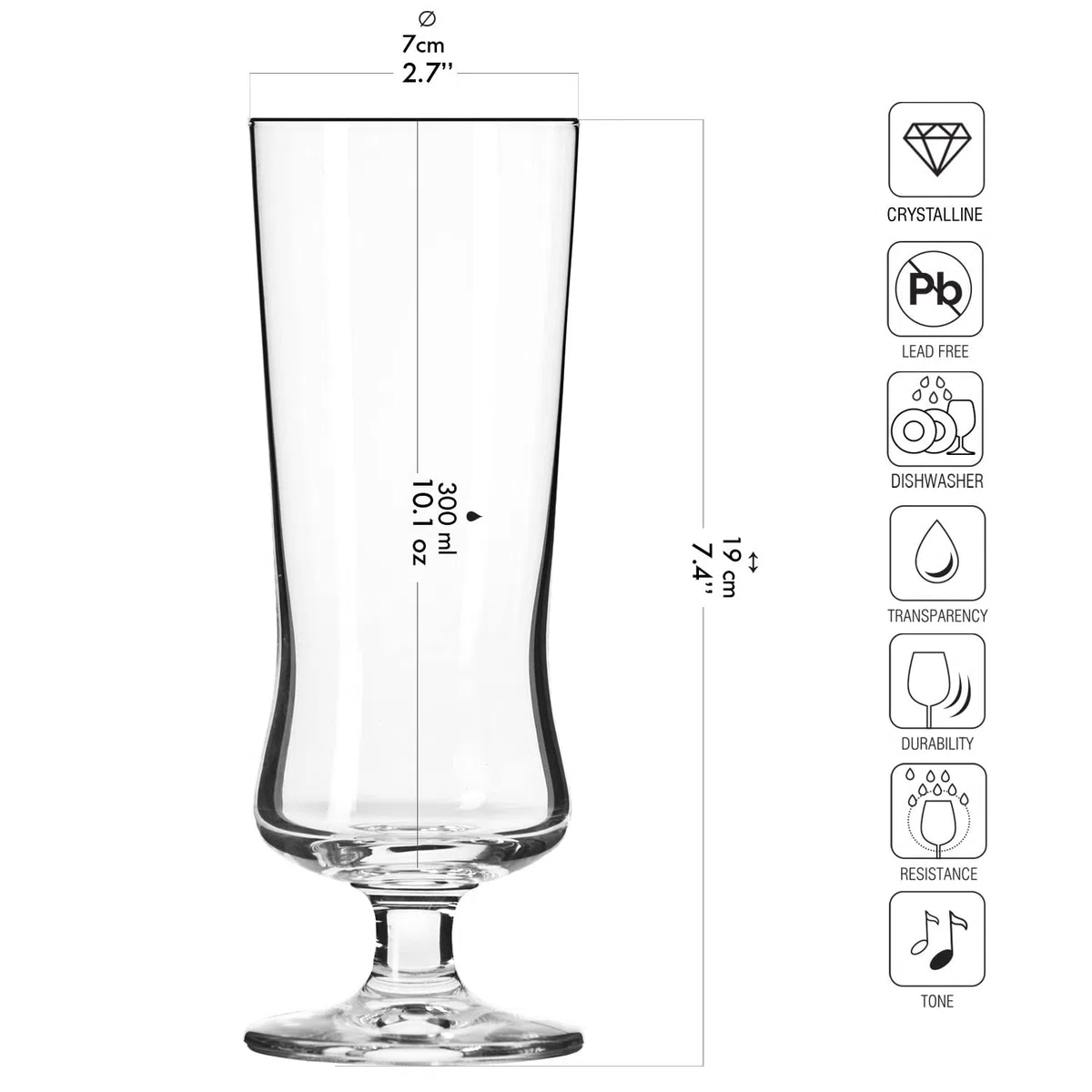 KROSNO Pina Colada Copas de cóctel | Juego de 6 | 10 oz | Colección vanguardista | Perfecto para el hogar, restaurantes y fiestas | Apto para lavavajillas