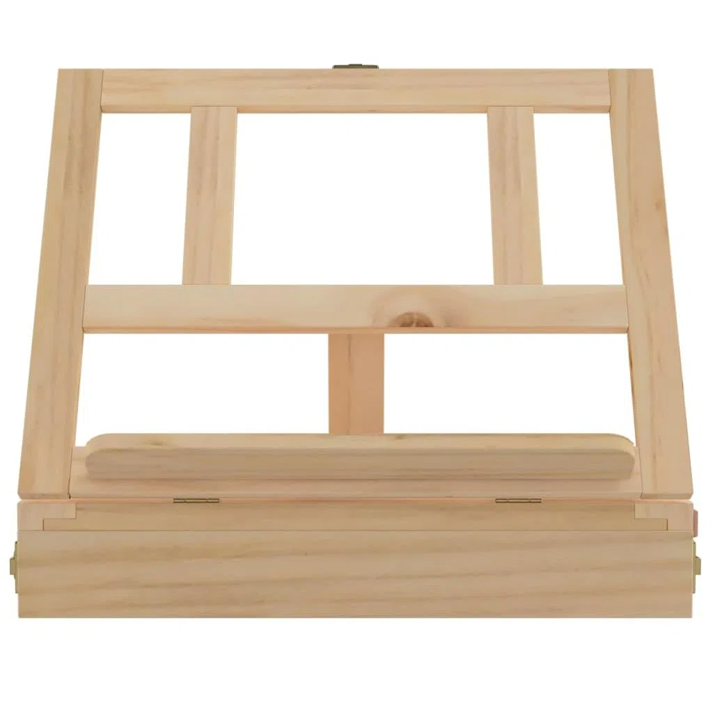 Caballete de mesa con cajón de madera de pino maciza, 33,5 x 25,5 x 7 cm, para bastidores y accesorios de pintura, para aula, taller y estudio