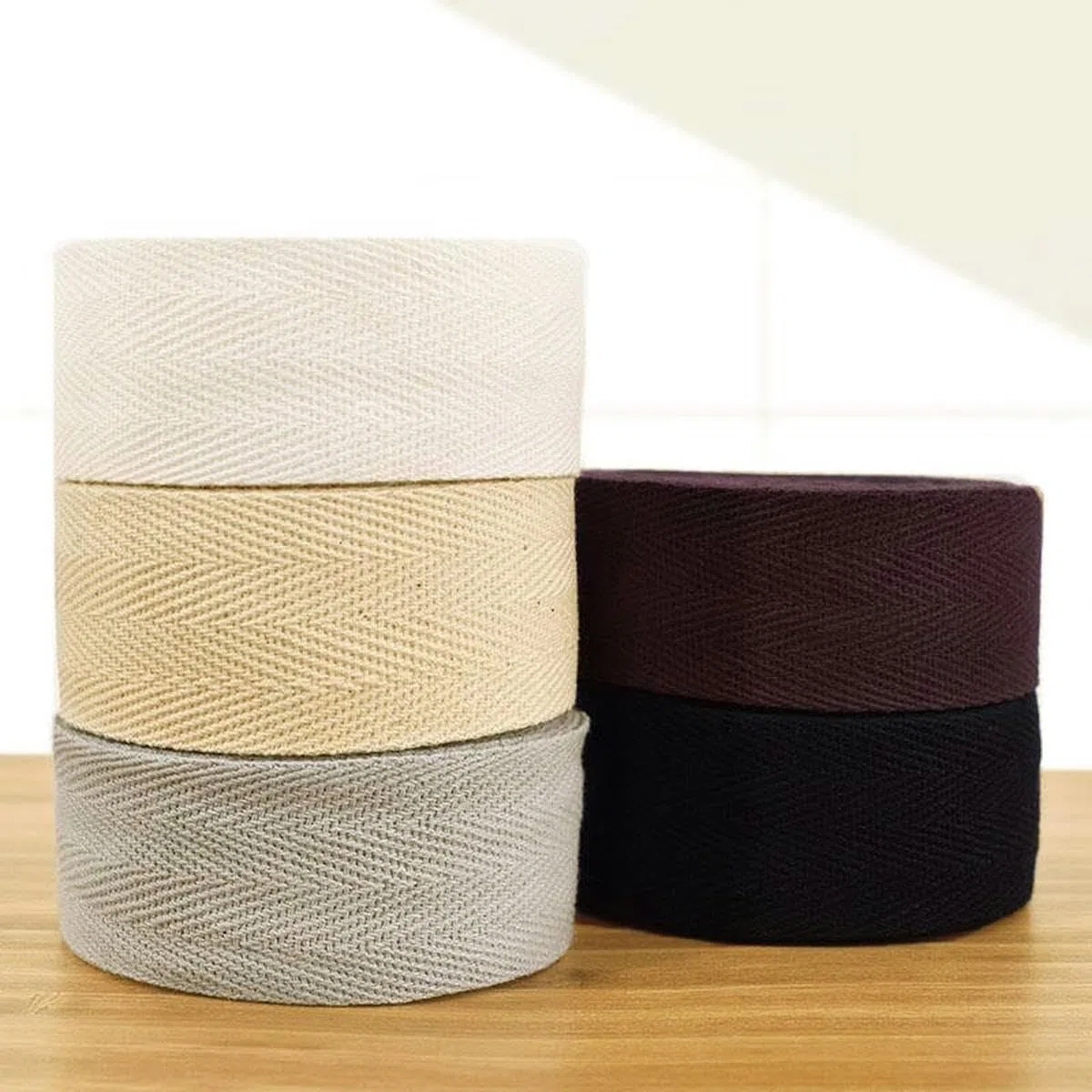 Cinta de espiga de 50 yardas Cinta de algodón Cinturón de alta tenacidad Bolsa Etiqueta Cinta Cinta de coser Encuadernación al bies Accesorios para manualidades DIY-Negro-3 cm
