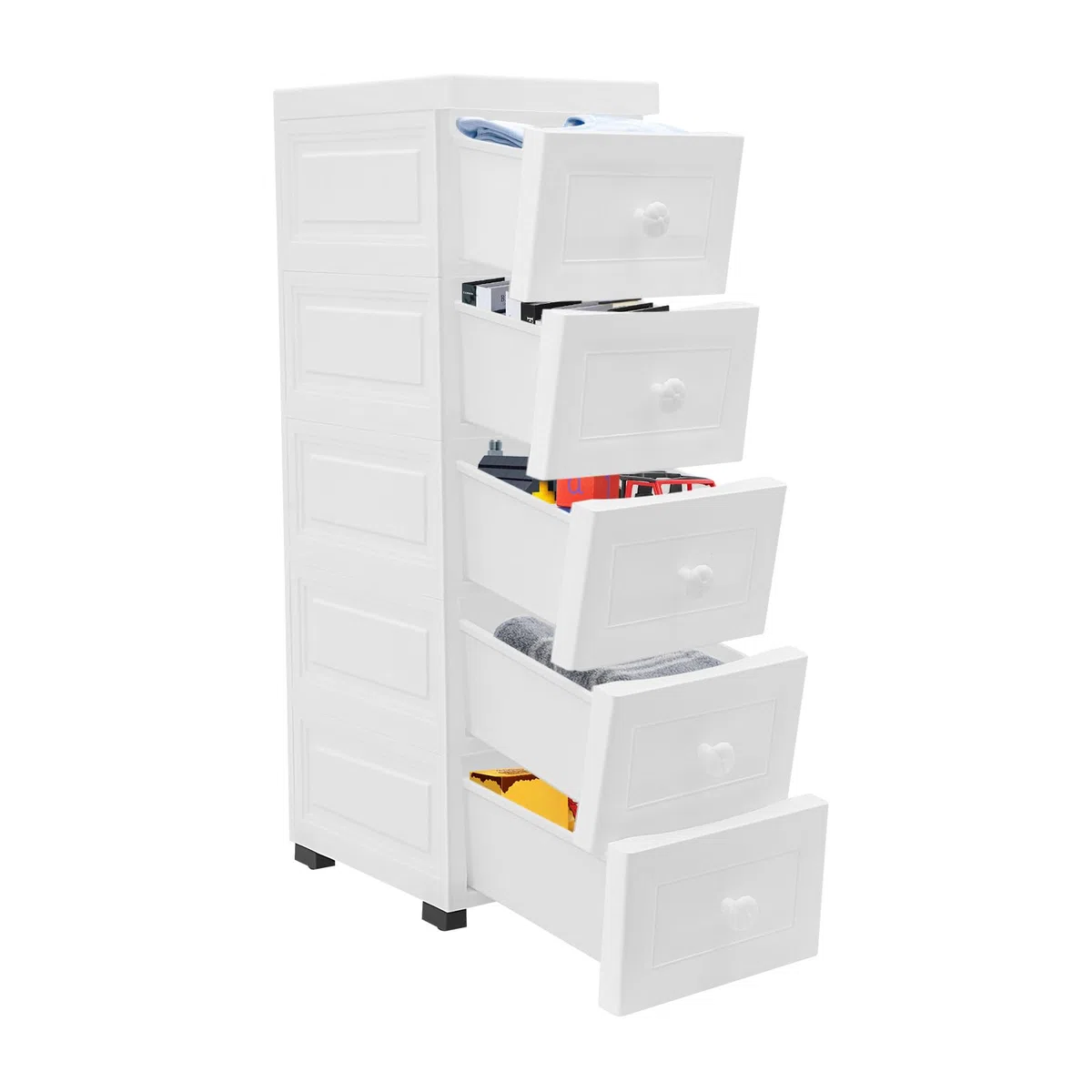 Cajonera de 5 cajones, carrito con ruedas, carrito de cocina, carrito de baño con ruedas, contenedor rodante, carrito multiusos con cajones, para baño, cocina, oficina, sala de estar, dormitorio