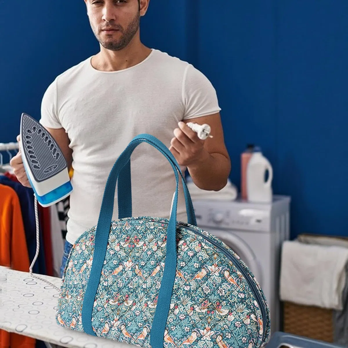 Organizador de planchas de viaje para un almacenamiento eficiente, bolsa organizadora pequeña para necesidades de planchado, bolsa de almacenamiento de vapor de ropa para viajes fáciles, soporte de